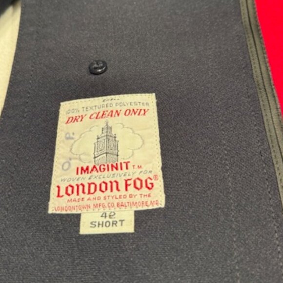 London Fog Navy Trench Coat Red Snow Cloth Wool Liner Vintage 42 Short - Picture 6 of 12
